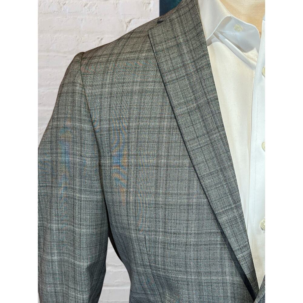 Joseph x Jos A Bank 40L 32x32 Slim Fit Gray Glen Plaid Suit Modern - Picture 4 of 16